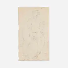 Portrait by Robert Andrew Parker, 1955, ink on paper, sold May 2026