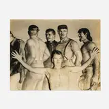 Jared French in Front of Richomond, VA Post Office Mural by George Platt Lynes, c. 1936, gelatin silver print, sold May 2026
