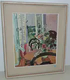 Blumenstillleben vor dem Fenster, 1954 by Hans Ulrich Saas, oil on canvas, offered Sep 2016