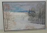 Neuschnee", 1982 by Walter Sautter, oil on canvas, sold Sep 2016