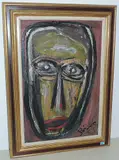 Christuskopf, 1981 by Walter Arnold Steffen, oil on board, offered Sep 2016