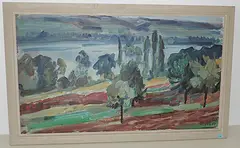 Landschaft am Hallwilersee, 1967 by Adolf Weber, oil on canvas, sold Sep 2016