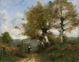Paysanne sur le chemin by Paul Désiré Trouillebert, oil on canvas, sold Jun 2016