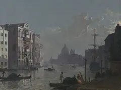 Der Canal Grande in Venedig bei Mondlicht by Friederich Nerly, oil on canvas, sold Jun 2016