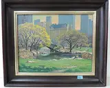 tätig in den USA) Sonniger Nachmittag im Central Park by Alex Szkola, 1985, oil on canvas, sold Jun 2016