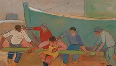 Ok! Hisse! by Alphonse Lanoë, gouache, offered Jun 2016