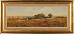Farm in an Extensive Landscape by Gerrit Roon, oil on canvas mounted on board, sold Nov 2025