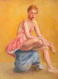 Portrait of a Ballerina by H. Spencer, Oil on Canvas, sold Apr 2025