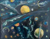 Solar System by Penny Purpura, Oil on Canvas, sold Apr 2025