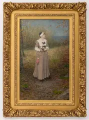 Autumn by George Henry Boughton, Oil on Canvas, sold Apr 2025