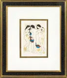 Las Tres Gracias" [The Three Graces] by Manolo Valdés, Engraving in Colors with Collage Element, sold Apr 2025