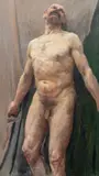 Standing Nude Man by Oleksii Shovkunenko, Oil on Canvas, sold Apr 2025