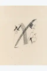 La réalité by Antoni Tàpies, 1968, Encre de Chine et pastels gras noir sur papier, sold Apr 2025