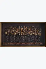 Carnaval, mai 1998 by Philippe Dereux, Technique mixte sur panneau dans un encadrement en bois, sold Sep 2025
