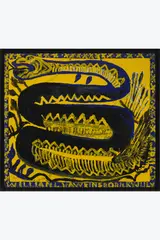 Rattlesnake Yellow and Black by William L. Hawkins, circa 1983, Huile sur panneau, sold Sep 2025