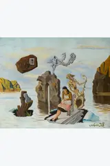 L’Arpa de Napoleó (La Harpe de Napoléon), Circa 1930-1935 by Angel Planells playes, Huile sur toile, sold Oct 2025