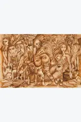 El Pájaro Nalgón / The Liar (Le Menteur) by Frida Kahlo, 1946, Encre sépia sur papier, sold Oct 2025