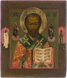 Russisch, Ende 19.Jh by Hl. Nikolaus, tempera, offered Jun 2016