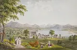 Blick auf Luzern von Allenwinden aus gesehen by David Alois Schmid, watercolor, sold Jun 2016