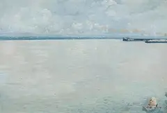 Lac à Anière", 1895 by Daniel Ihly, oil on canvas, sold Jun 2016