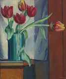 Nature morte au tulipes rouges", 1910 by Wilhelm Gimmi, oil on canvas, offered Jun 2016