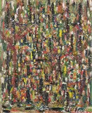 Bäume im Garten, 1966 by Walter Arnold Steffen, oil on canvas, sold Jun 2016
