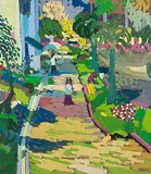 Mädchen im Park by Constantin Polastri, oil on canvas, sold Jun 2016