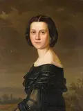 Portrait einer Dame by Österreich, Mitte 19.Jh., 1857, oil on canvas, offered Mar 2016