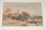 Flusslandschaft mit Burgruine by England, Mitte 19.Jh., watercolor, sold Mar 2016