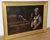 Kücheninterieur mit Magd, eine Gans haltend by Holland, 17.Jh., oil on canvas, offered Mar 2016