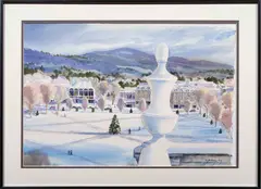 Winter Scene by Scott Anthony, watercolor, sold Dec 2023