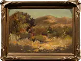 California Scrub by Louise Cunningham, oil on canvas, sold Dec 2023