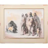 Untitled by Francisco Zúñiga, etching, sold Dec 2023