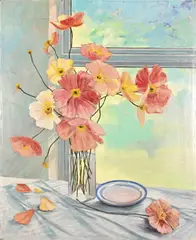 Still Life with Poppies by Paddy Starling, oil on board, sold Nov 2025