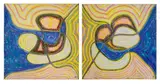Mr. & Mrs. Adam Go to the Beach by Kayo Lennar, 1979, Oil paintind, sold Apr 2025