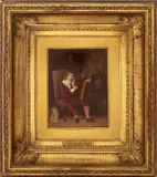 The Connoisseur by Johan Mengels Culverhouse, 1865, Oil on Mahogany Board, sold Apr 2025