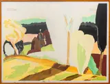 Abstract Landscape Scene by Paul Narkiewcz, Lithograph in Colors, sold Apr 2025