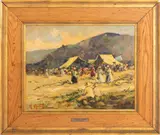 Marche Plaza de Mercado by Marcel Martin, Oil on Canvas, sold Apr 2025