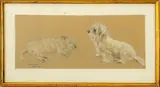 Sealyham Terriers by Marjorie Turner, Pastel on Paper, sold Apr 2025