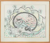 Kitty and Spring by Eva Bouzard-Hui, Mixed Media on Paper, sold Apr 2025