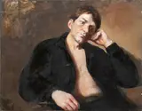 Seated Man by Robert Holden, Oil on Canvas, sold Apr 2025