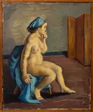 Seated Nude Female by Mary Schaefer, Oil on Canvas, sold Apr 2025