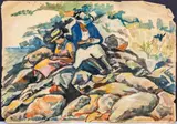 Figural Landscape by H. V. Pollak, Watercolor on Paper, sold Apr 2025