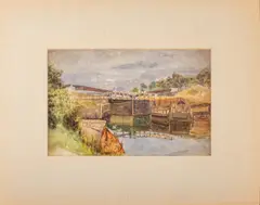 Old Windsor Lock by H. E., Watercolor on Paper, sold Apr 2025