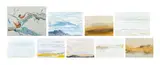 Nine Abstract and Landscape Compositions by Judy Kitzman, Mixed Media on Paper, sold Apr 2025