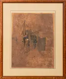 Composition by Johnny Friedlaender, Etching in Colors, sold Apr 2025