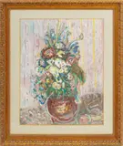 Bouquet Still Life Scene by Z. Rapaport, Gouache on Paper, sold Apr 2025