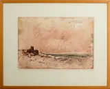 Seascape Scene by F. Williams, Etching and Aquatint in Colors, sold Apr 2025