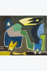 Conciliabules by Jo Delahaut, 1947, Huile sur toile, sold Jan 2026