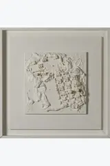 Spacecity by Paul Van Hoeydonck, 1996, Technique mixte sur panneau de bois, sold Jan 2026